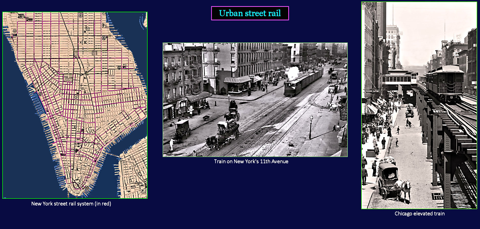 Urban street rail, 1910 map